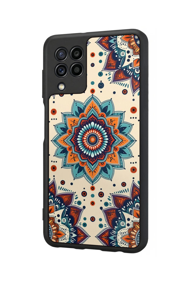Samsung Galaxy M22 Uyumlu Mandaal Tasarımlı Glossy Premium Kılıf