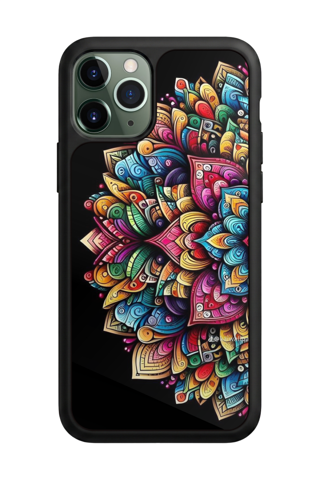 iPhone 11 Pro Uyumlu Mandala Tasarımlı Glossy Premium Kılıf