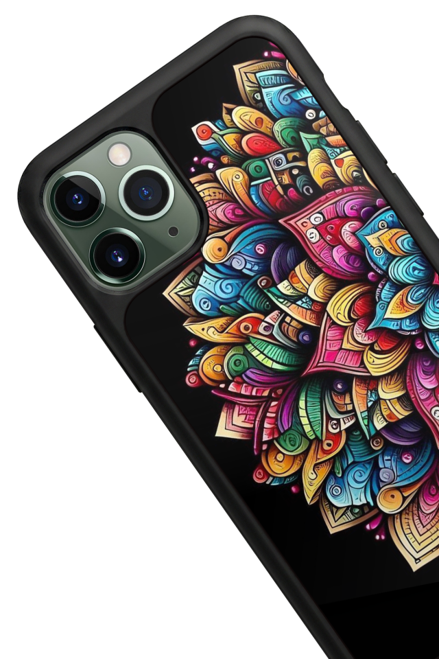 iPhone 11 Pro Uyumlu Mandala Tasarımlı Glossy Premium Kılıf