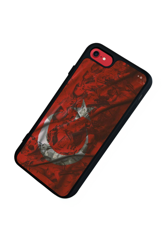iPhone 8 Uyumlu Türk Bayragi Tasarımlı Glossy Premium Kılıf