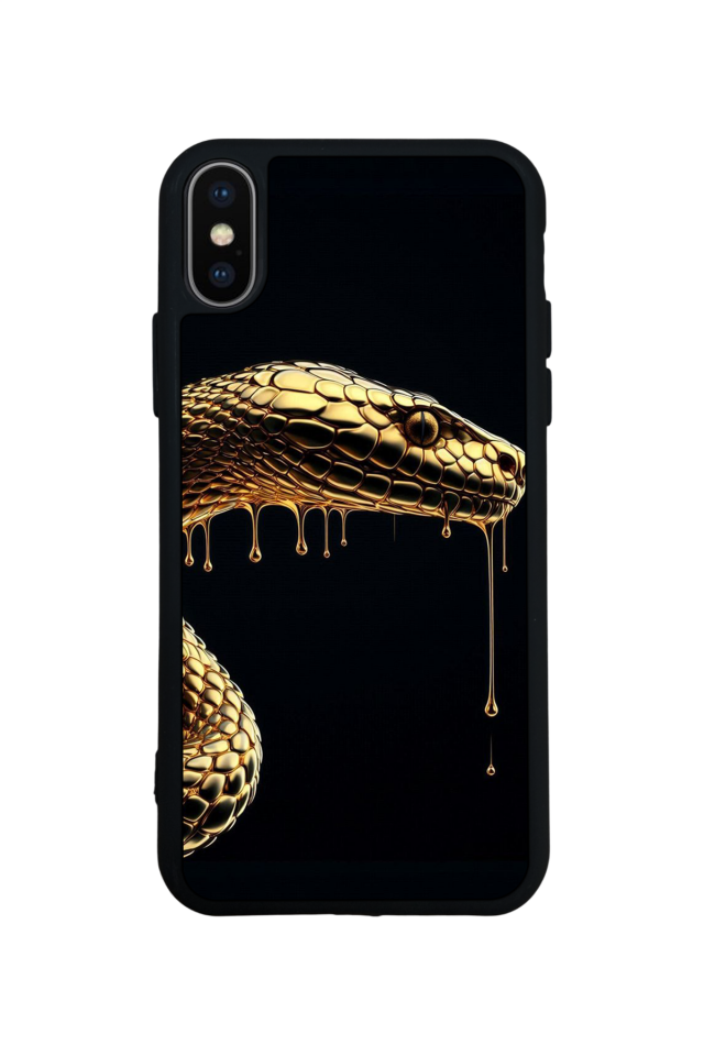 iPhone X/ XS Uyumlu Yılan Tasarımlı Glossy Premium Kılıf