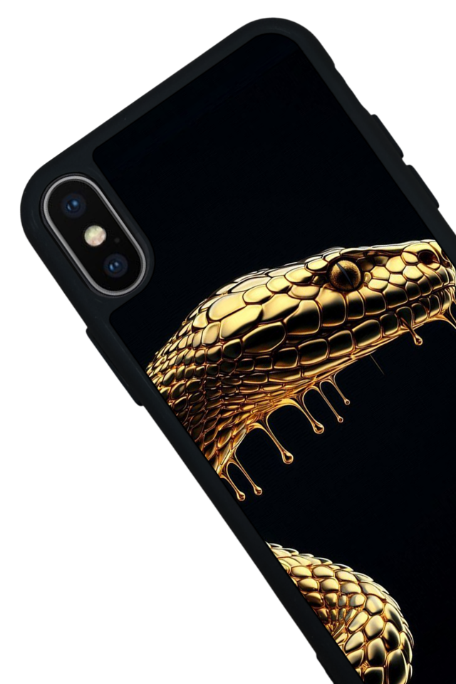 iPhone X/ XS Uyumlu Yılan Tasarımlı Glossy Premium Kılıf