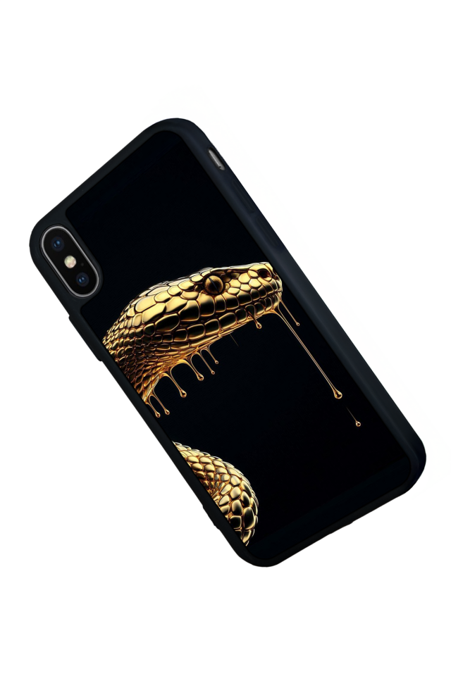 iPhone X/ XS Uyumlu Yılan Tasarımlı Glossy Premium Kılıf