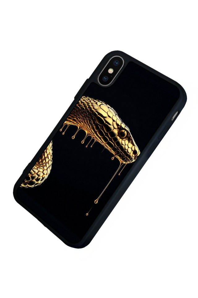 iPhone X/ XS Uyumlu Yılan Tasarımlı Glossy Premium Kılıf