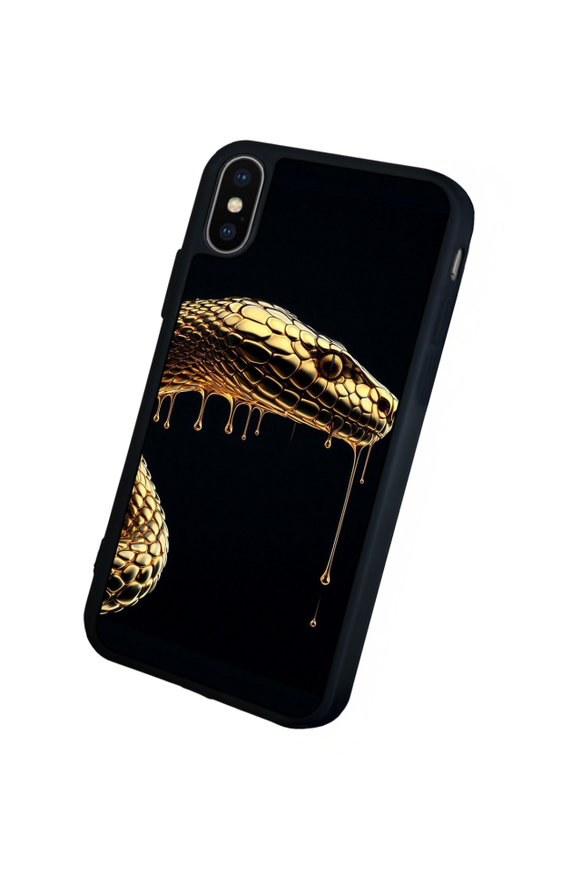 iPhone X/ XS Uyumlu Yılan Tasarımlı Glossy Premium Kılıf