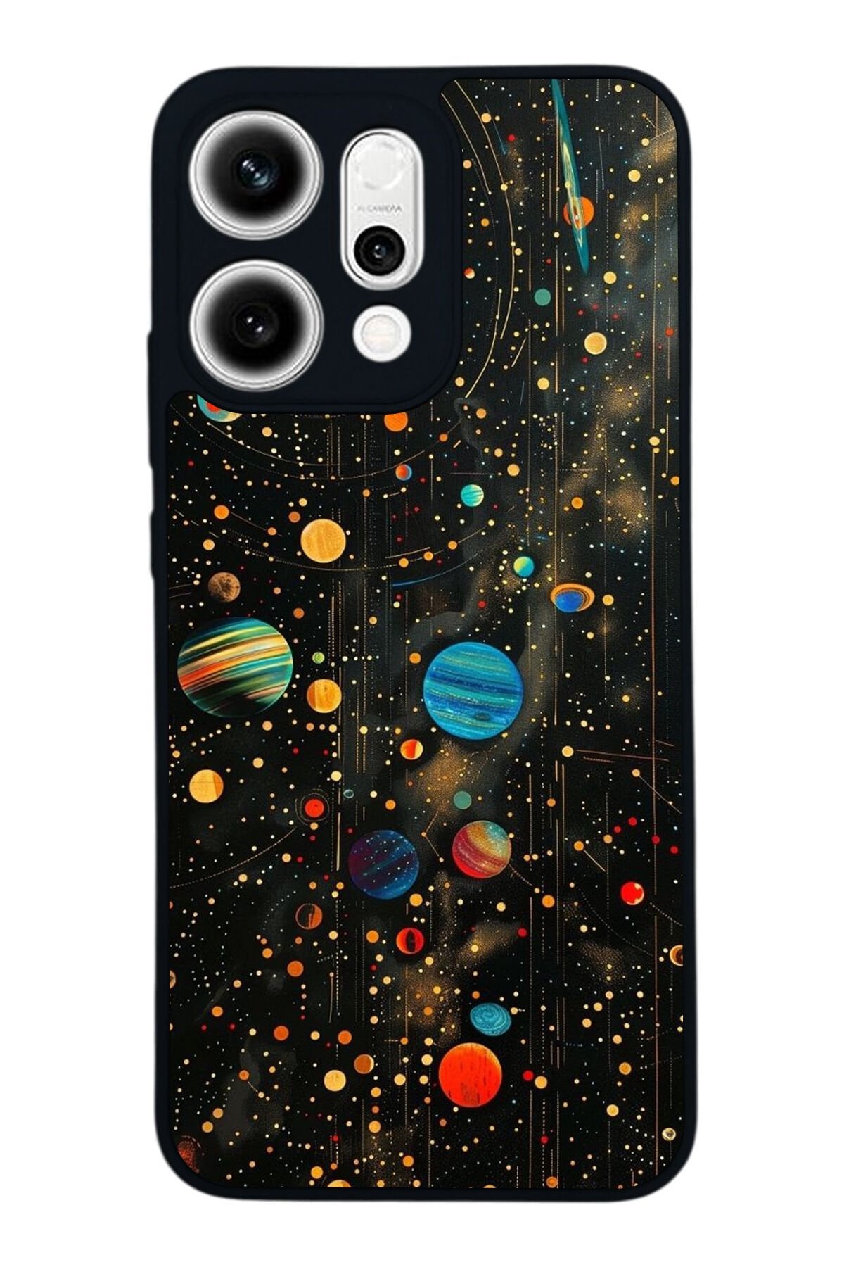 Oppo Reno 14 Uyumlu Uzay Tasarımlı Glossy Premium Kılıf