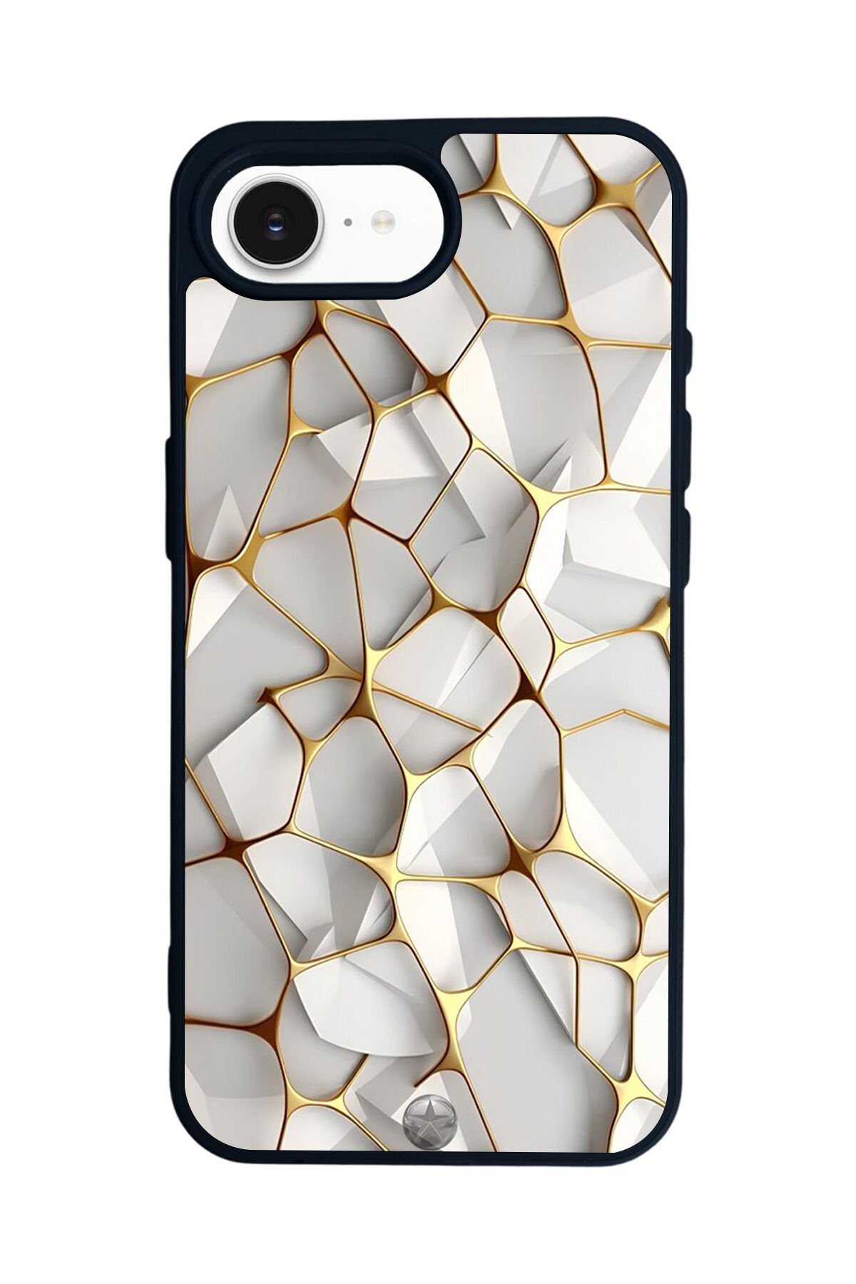 iPhone 16E Uyumlu Mermer Marble Tasarımlı Glossy Premium Kılıf