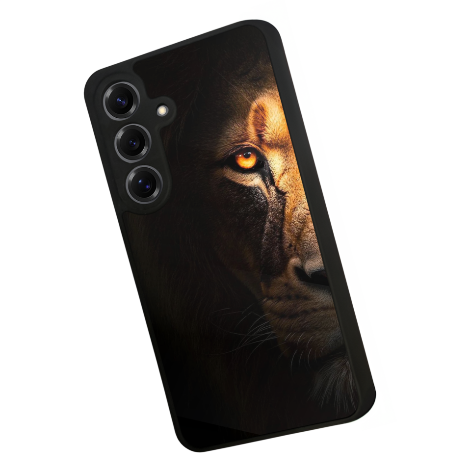 Samsung Galaxy S25 Uyumlu Aslan Tasarımlı Glossy Premium Kılıf