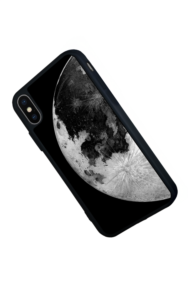 iPhone X/ XS Uyumlu Ay Tasarımlı Glossy Premium Kılıf