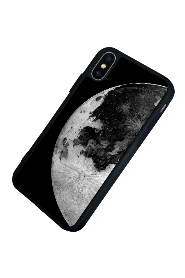 iPhone X/ XS Uyumlu Ay Tasarımlı Glossy Premium Kılıf
