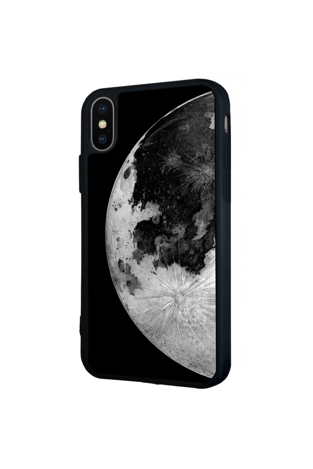 iPhone X/ XS Uyumlu Ay Tasarımlı Glossy Premium Kılıf