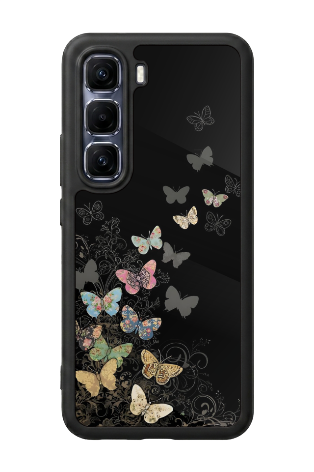 Infinix Hot 60 Pro Plus Uyumlu Kelebek Tasarımlı Glossy Premium Kılıf
