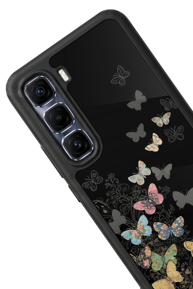 Infinix Hot 60 Pro Plus Uyumlu Kelebek Tasarımlı Glossy Premium Kılıf
