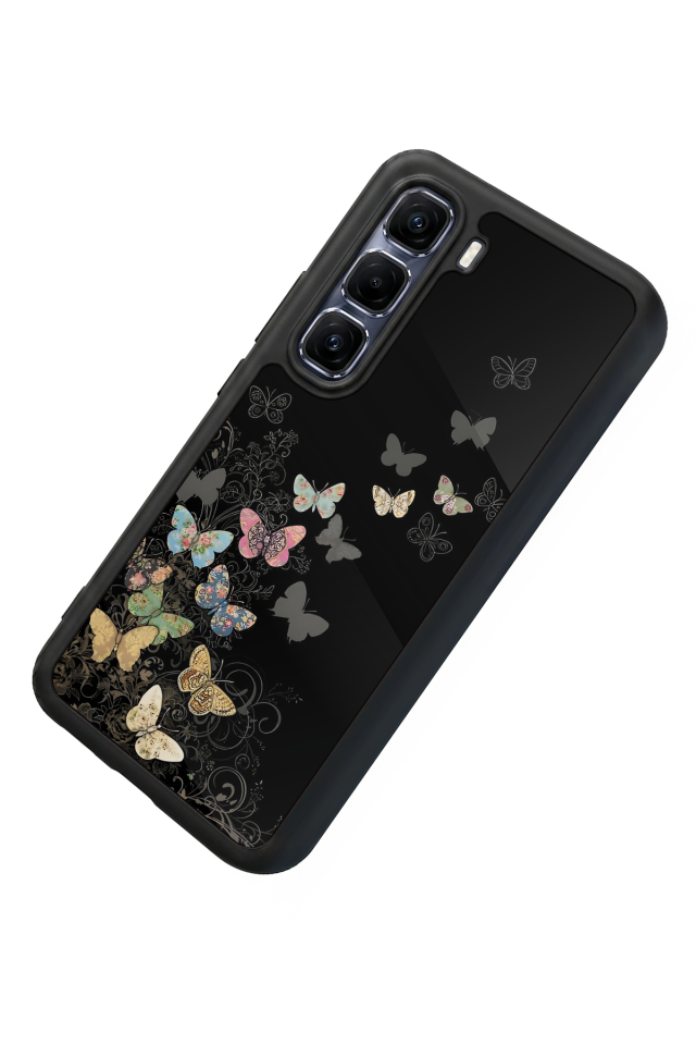 Infinix Hot 60 Pro Plus Uyumlu Kelebek Tasarımlı Glossy Premium Kılıf