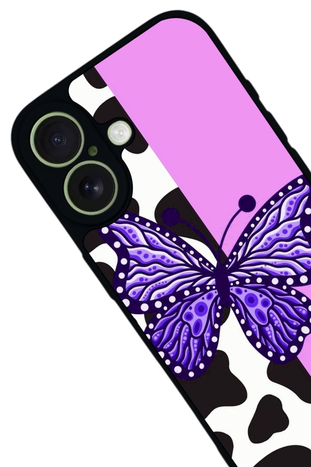 iPhone 17 Uyumlu Kelebek Tasarımlı Glossy Premium Kılıf