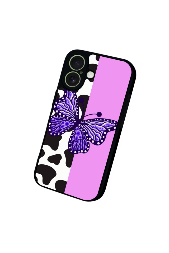 iPhone 17 Uyumlu Kelebek Tasarımlı Glossy Premium Kılıf