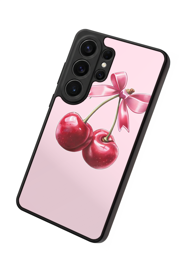 Samsung Galaxy S26 Ultra Uyumlu Kiraz Tasarımlı Glossy Premium Kılıf