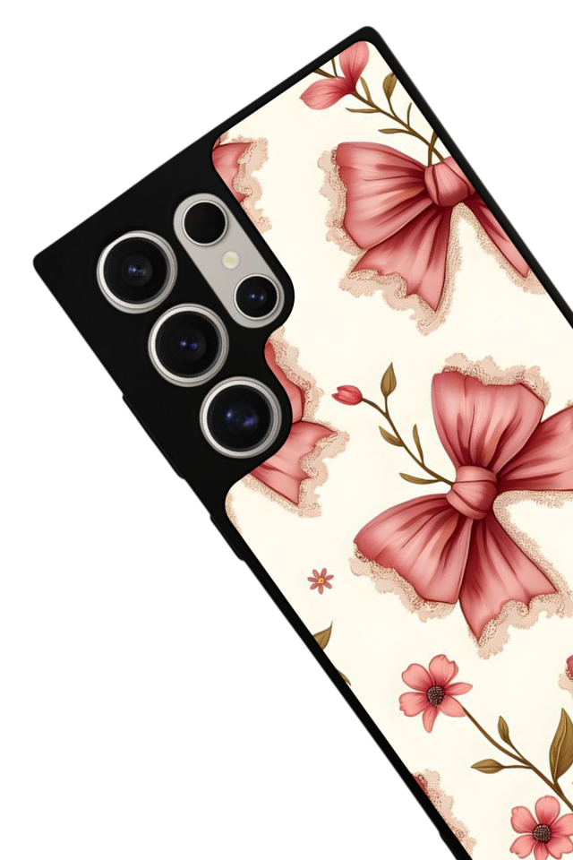 Samsung Galaxy S22 Ultra Uyumlu Kurdele Tasarımlı Glossy Premium Kılıf
