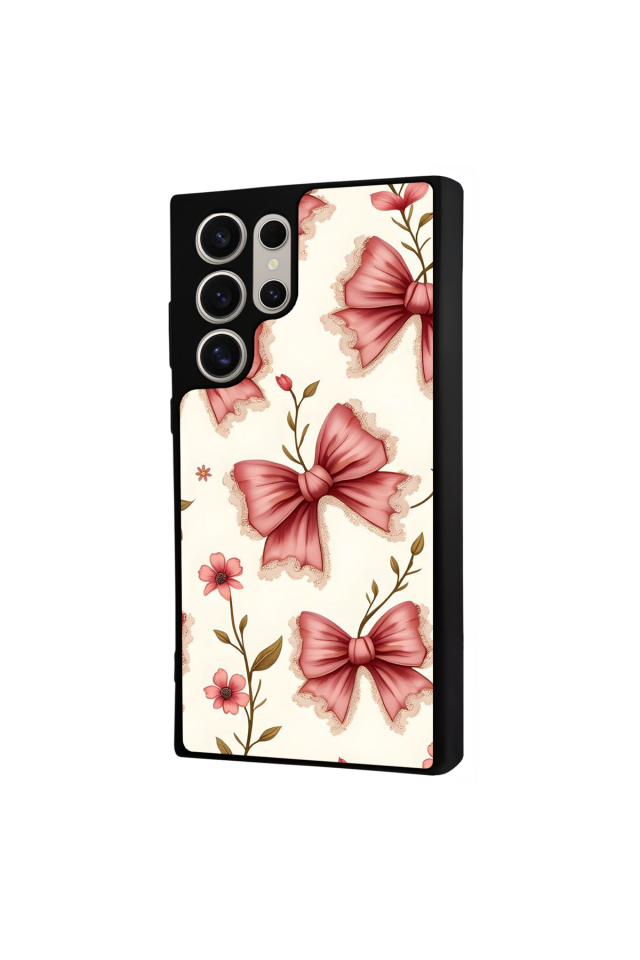 Samsung Galaxy S22 Ultra Uyumlu Kurdele Tasarımlı Glossy Premium Kılıf