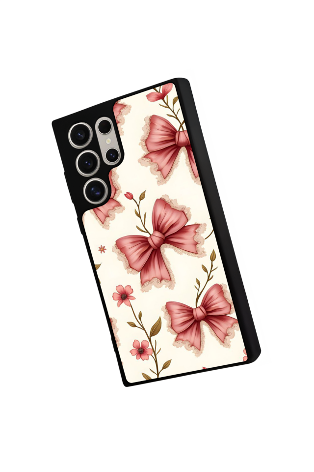 Samsung Galaxy S22 Ultra Uyumlu Kurdele Tasarımlı Glossy Premium Kılıf