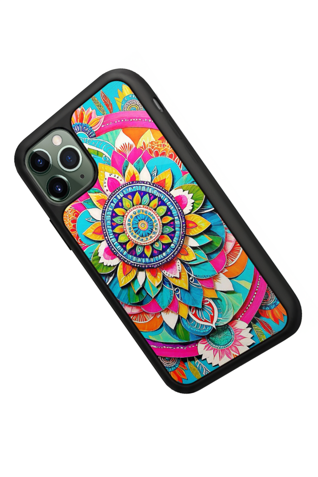 iPhone 11 Pro Uyumlu Mandala Tasarımlı Glossy Premium Kılıf