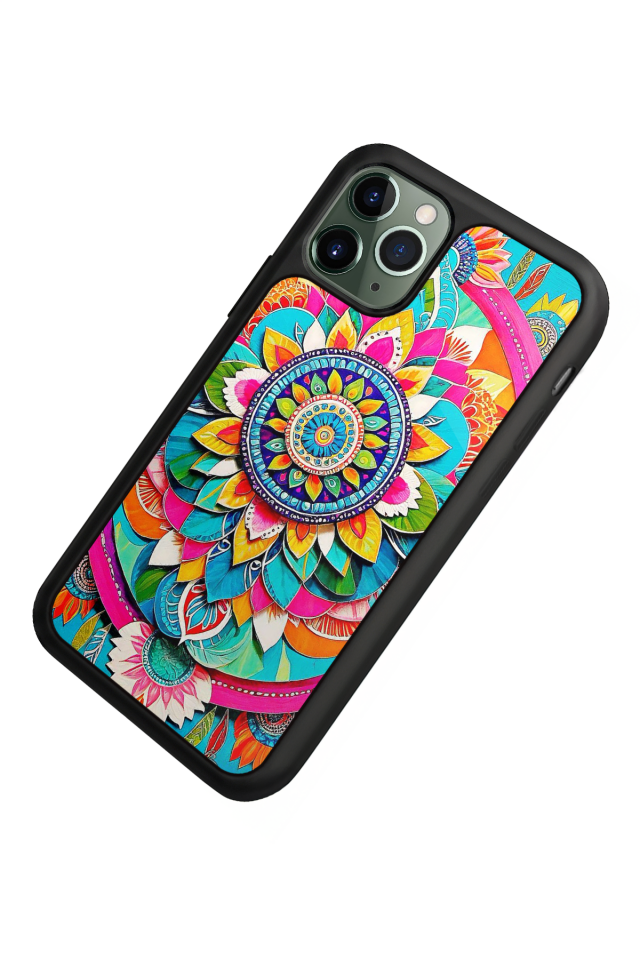 iPhone 11 Pro Uyumlu Mandala Tasarımlı Glossy Premium Kılıf