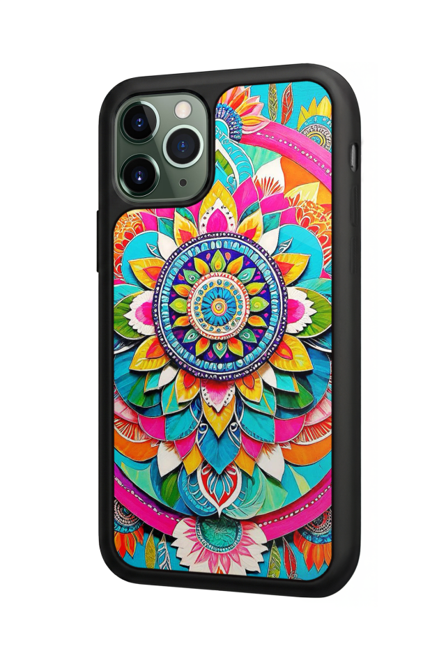 iPhone 11 Pro Uyumlu Mandala Tasarımlı Glossy Premium Kılıf