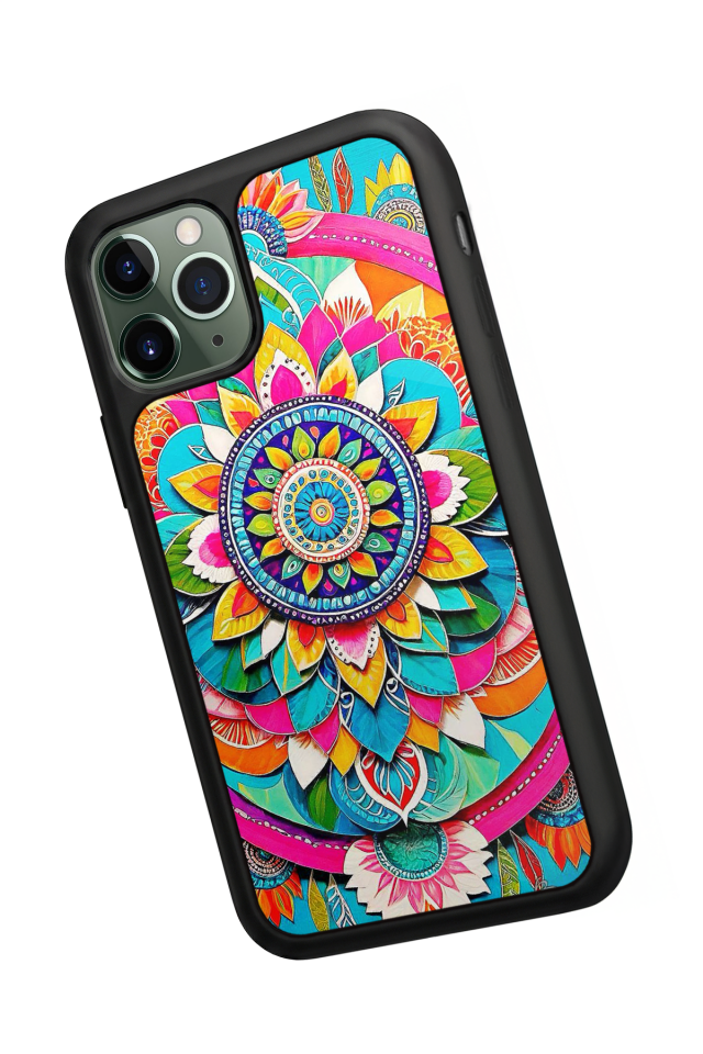 iPhone 11 Pro Uyumlu Mandala Tasarımlı Glossy Premium Kılıf