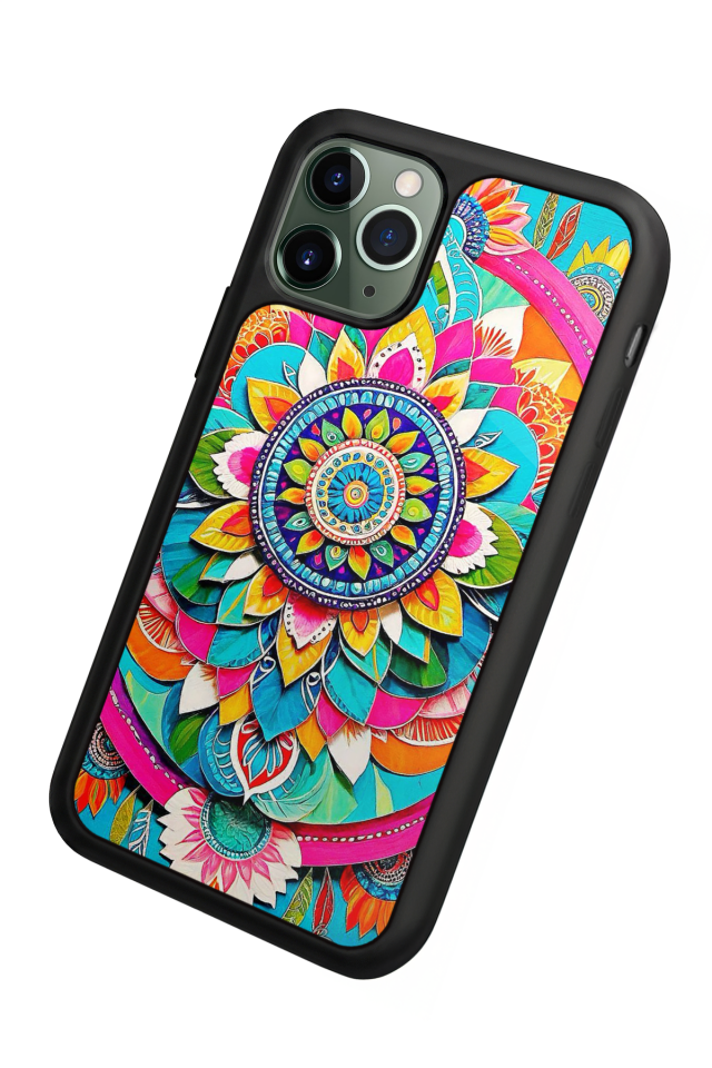 iPhone 11 Pro Uyumlu Mandala Tasarımlı Glossy Premium Kılıf