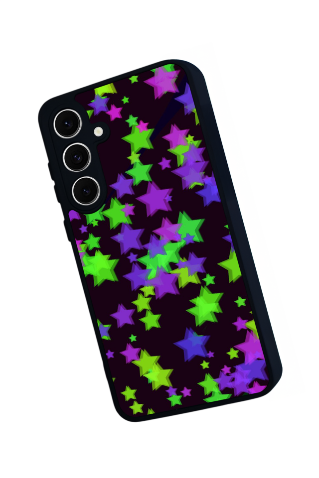 Samsung Galaxy S24 FE Uyumlu Retro Yildizlar Tasarımlı Glossy Premium Kılıf