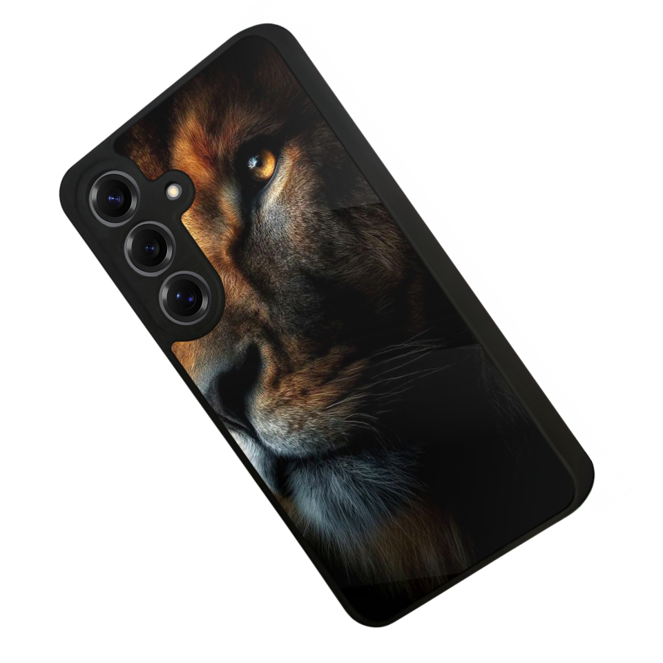Samsung Galaxy S25 Uyumlu Aslan Tasarımlı Glossy Premium Kılıf