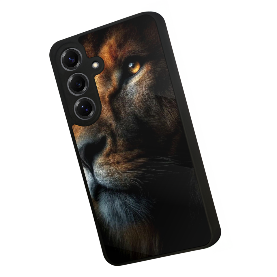 Samsung Galaxy S25 Uyumlu Aslan Tasarımlı Glossy Premium Kılıf