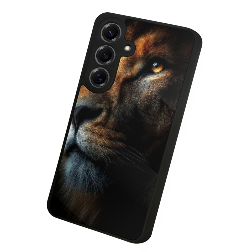 Samsung Galaxy S25 Uyumlu Aslan Tasarımlı Glossy Premium Kılıf