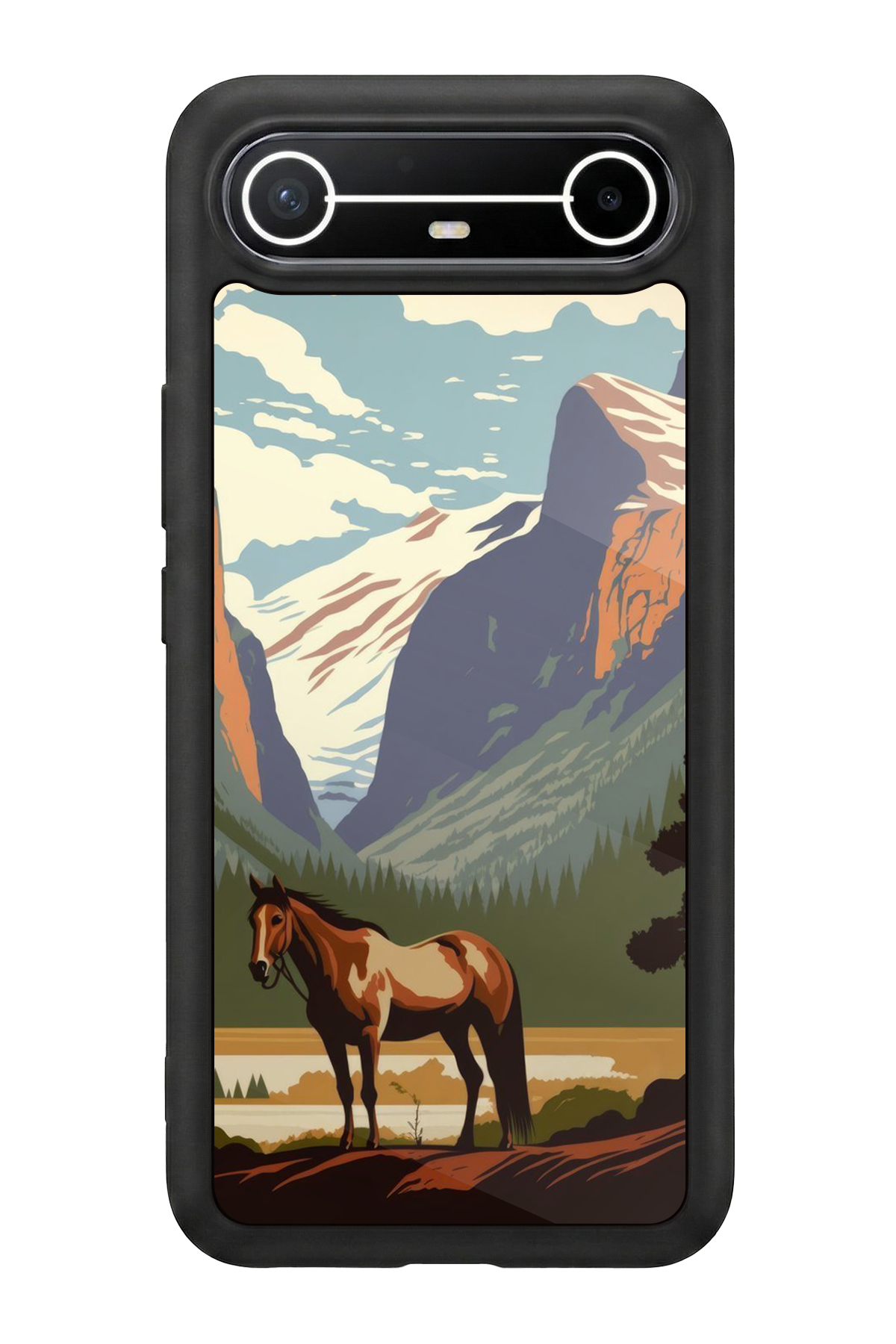 Tecno Spark Slim 5G Uyumlu At Horse Tasarımlı Glossy Premium Kılıf