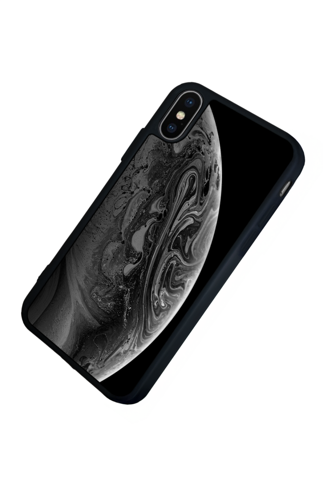 iPhone X/ XS Uyumlu Ay Tasarımlı Glossy Premium Kılıf