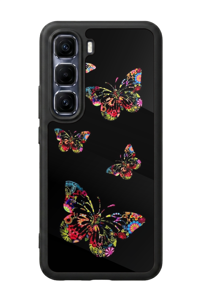 Infinix Hot 60 Pro Plus Uyumlu Kelebek Tasarımlı Glossy Premium Kılıf