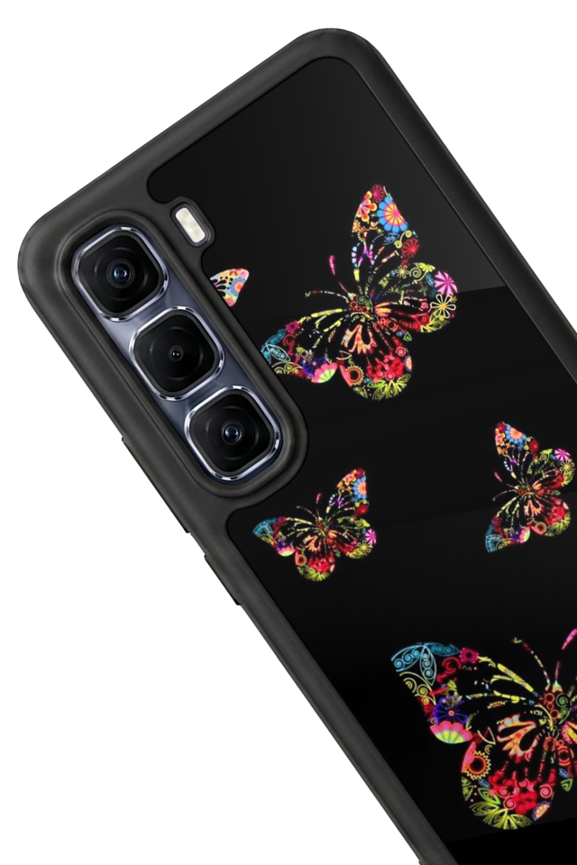 Infinix Hot 60 Pro Plus Uyumlu Kelebek Tasarımlı Glossy Premium Kılıf