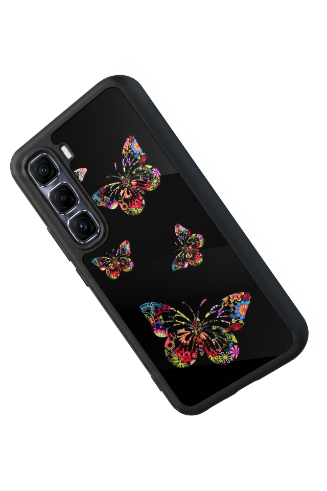 Infinix Hot 60 Pro Plus Uyumlu Kelebek Tasarımlı Glossy Premium Kılıf
