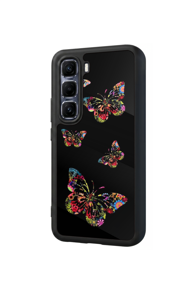 Infinix Hot 60 Pro Plus Uyumlu Kelebek Tasarımlı Glossy Premium Kılıf