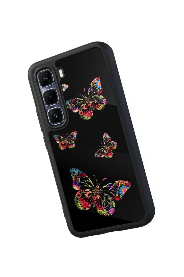 Infinix Hot 60 Pro Plus Uyumlu Kelebek Tasarımlı Glossy Premium Kılıf