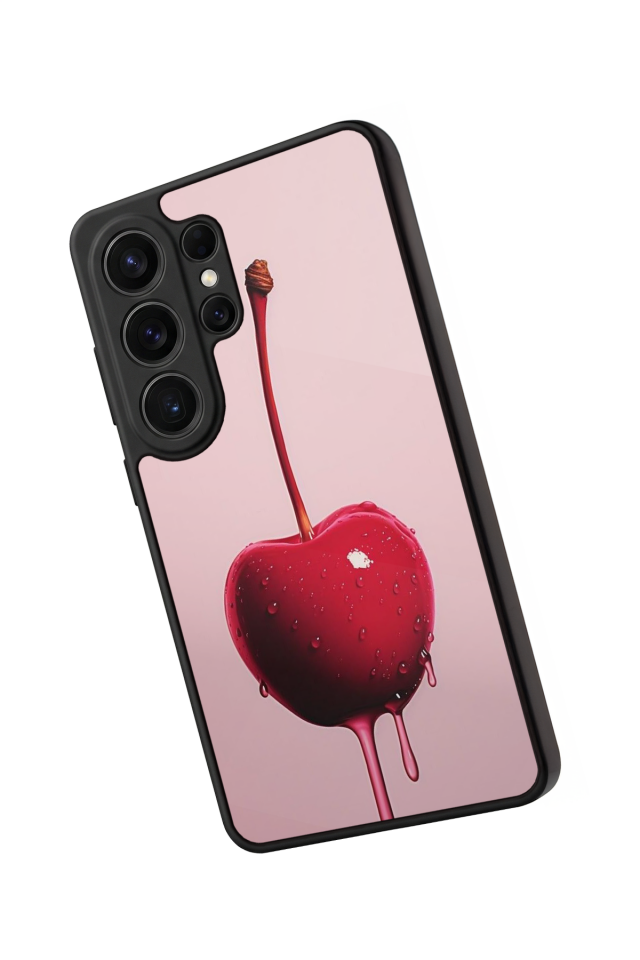 Samsung Galaxy S26 Ultra Uyumlu Kiraz Tasarımlı Glossy Premium Kılıf