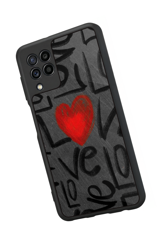 Samsung Galaxy M22 Uyumlu Love Tasarımlı Glossy Premium Kılıf