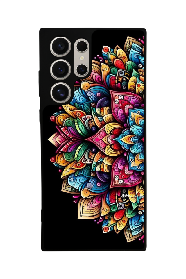 Samsung Galaxy S23 Ultra Uyumlu Mandala Tasarımlı Glossy Premium Kılıf