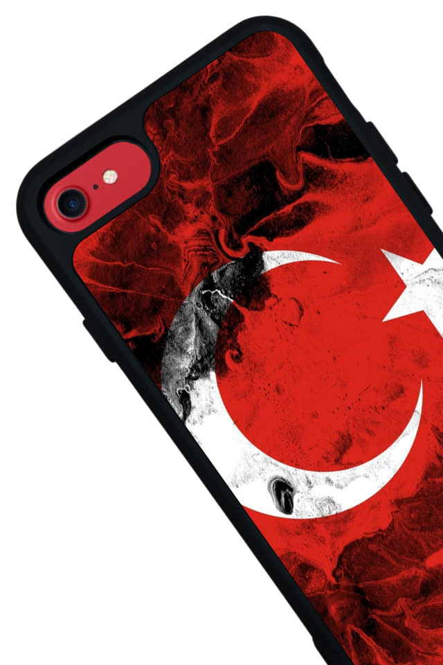 iPhone 8 Uyumlu Türk Bayragi Tasarımlı Glossy Premium Kılıf