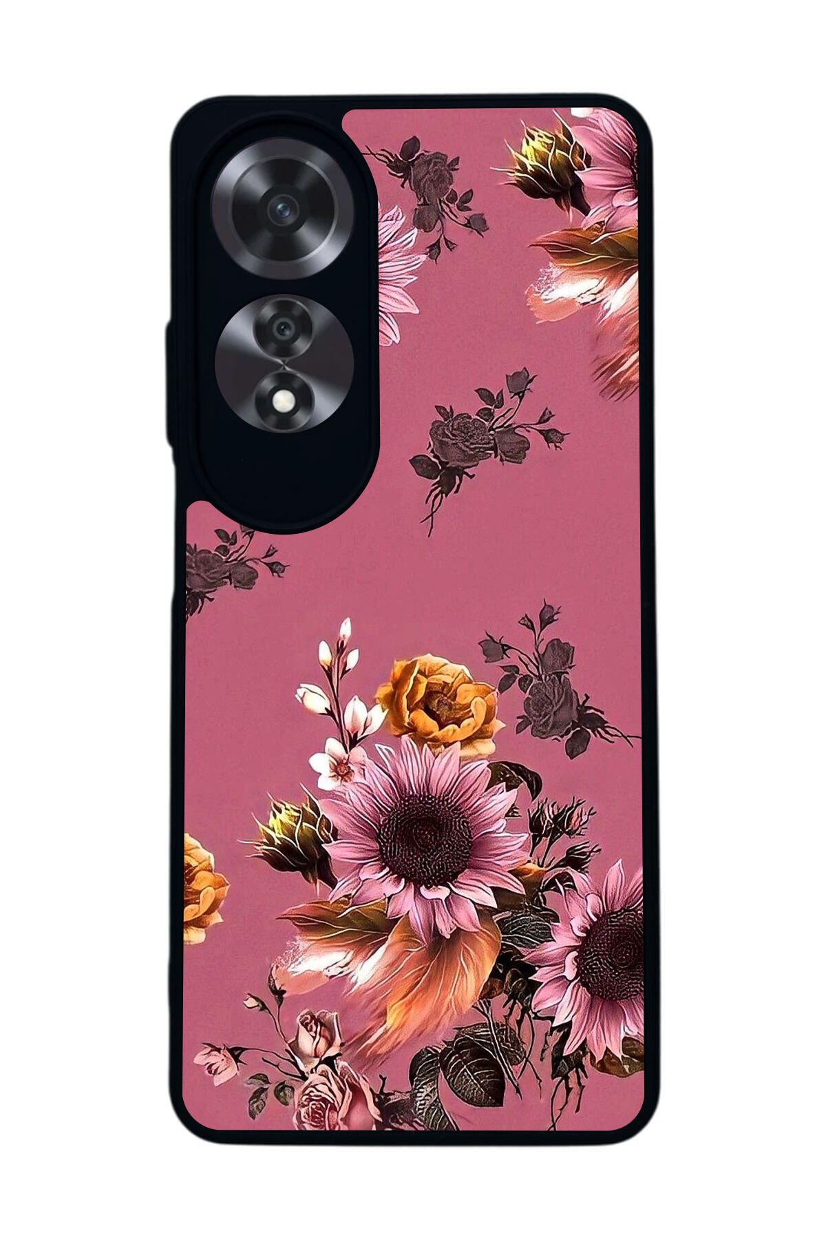 Oppo A60 Mat Siyah uyumlu Kılıf – Yumuşak Silikon, Koruyucu, Şok Emici Kapak