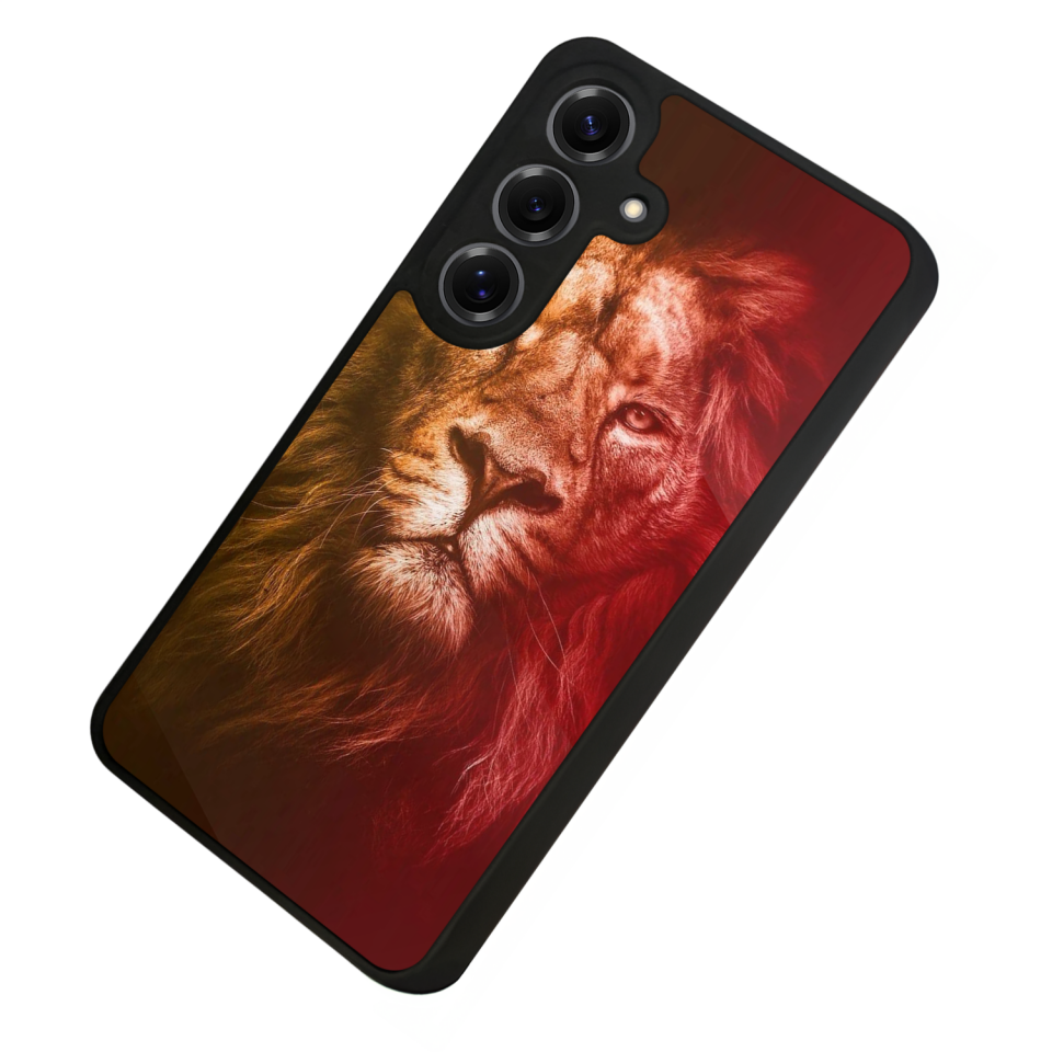 Samsung Galaxy S25 Uyumlu Aslan Tasarımlı Glossy Premium Kılıf