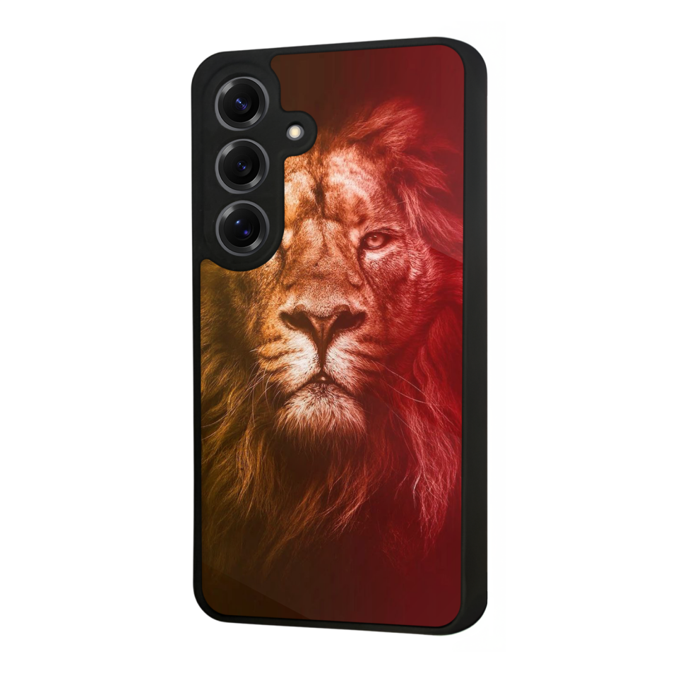 Samsung Galaxy S25 Uyumlu Aslan Tasarımlı Glossy Premium Kılıf