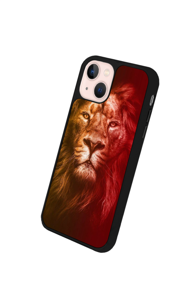 iPhone 13/14 Uyumlu Aslan Tasarımlı Glossy Premium Kılıf