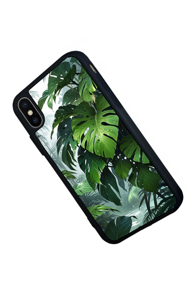 iPhone XS Max Uyumlu Botanik Tasarımlı Glossy Premium Kılıf