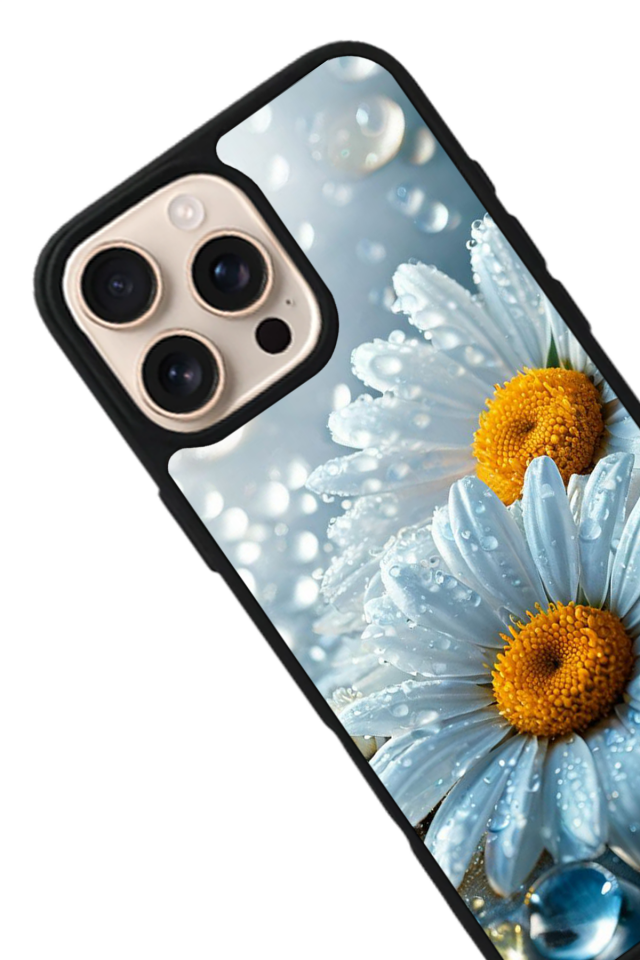 iPhone 16 Pro Max Uyumlu Cicek Tasarımlı Glossy Premium Kılıf